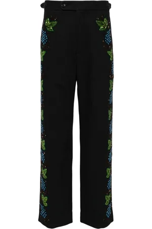 BODE Pantaloni Beaded Concord con ricamo