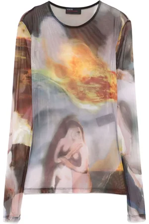 MUGLER Top in rete x Ambera Wellmann