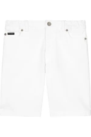 Dolce & Gabbana Bermuda denim con placca logo