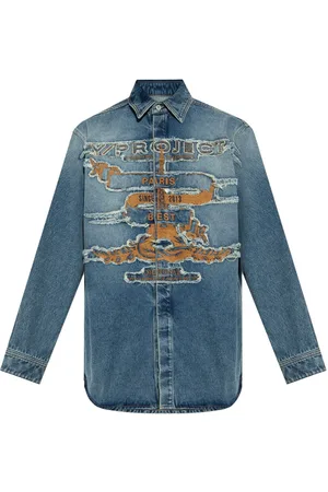 Y / PROJECT Camicia denim con effetto vissuto