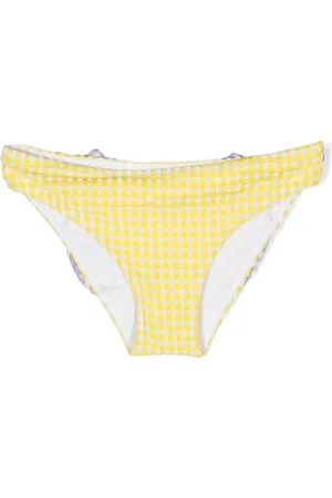 MC2 SAINT BARTH Slip bikini a quadretti con fiocco oversize