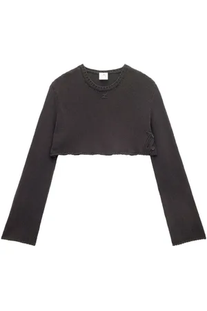 Courrèges Maglione corto con ricamo