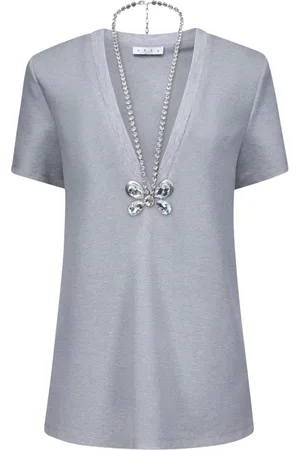 AREA Abito modello T-shirt con ciondolo farfalla