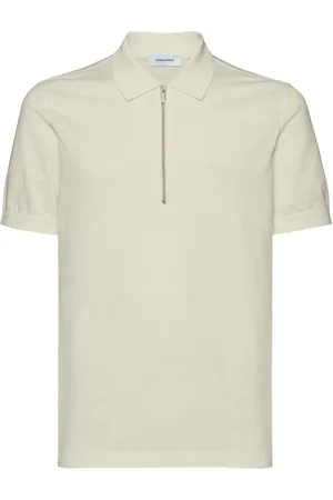 Salvatore Ferragamo Polo con logo ricamato e mezza zip