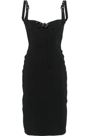 MUGLER Abito midi con fibbia