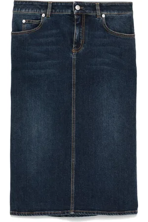 Alexander McQueen Gonna a matita denim