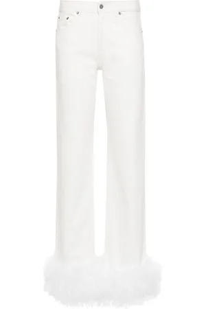 LOULOU Jeans con bordo di piume