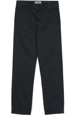 Stone Island Pantaloni dritti con applicazione Compass
