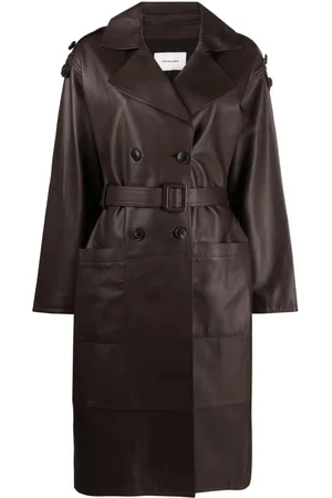 YVES SALOMON Trench doppiopetto in pelle