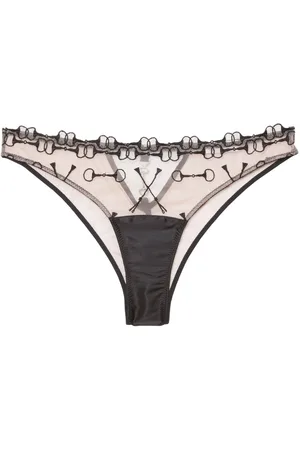 FLEUR DU MAL Slip con ricamo Equestrian