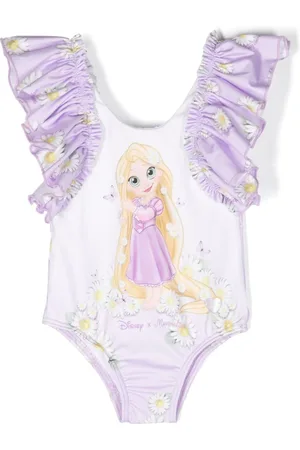 MONNALISA X Disney Costume da bagno con stampa grafica e ruches