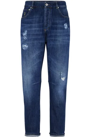 Brunello Cucinelli Jeans dritti con effetto vissuto