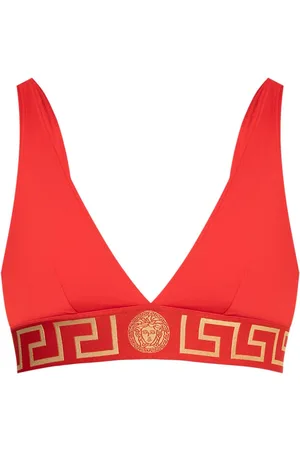 VERSACE Top bikini con dettaglio Greca