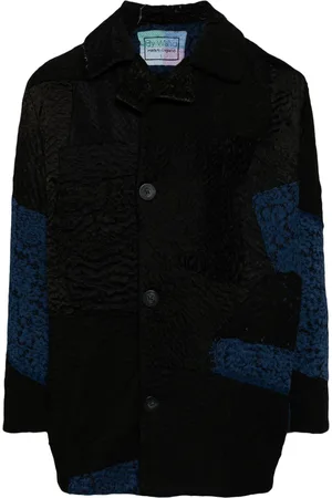 BY WALID Cappotto monopetto con design patchwork