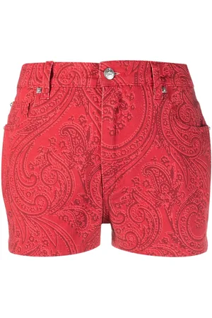 Etro Shorts denim con stampa paisley