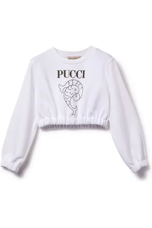 PUCCI Junior Felpa crop con stampa