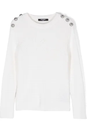 Balmain Maglione con logo traforato