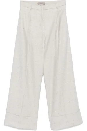 D.EXTERIOR Pantaloni con motivo a spina di pesce