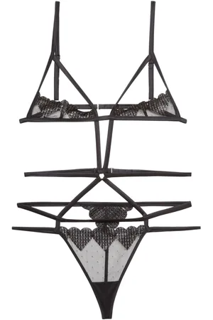 FLEUR DU MAL Body Heart con ricami e design a laccetti