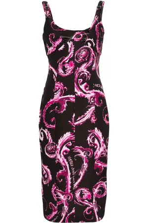 VERSACE Abito midi con stampa Chromo Couture