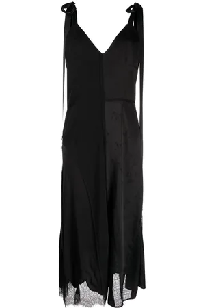 GOEN.J Abito midi con bordo in pizzo