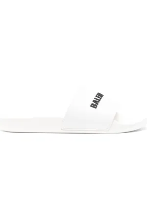 Balenciaga Sandali slides con logo goffrato