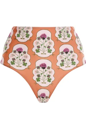 Agua by Agua Bendita Slip bikini Magenta Tr??bol con ricamo