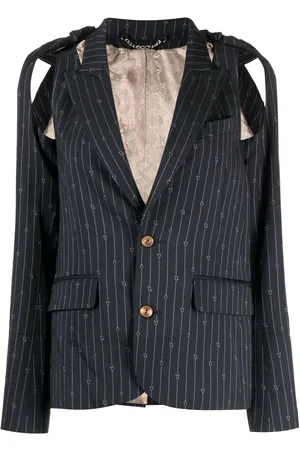 Charles Jeffrey Loverboy Blazer gessato con dettaglio cut-out