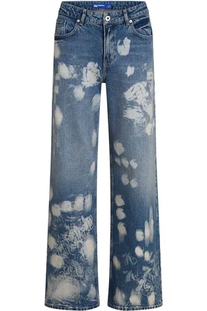 Karl Lagerfeld Jeans a gamba ampia con effetto schiarito