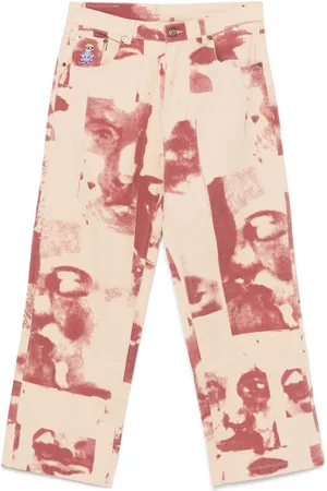 KIDSUPER STUDIOS Pantaloni Faces Collage