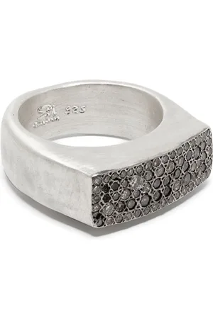 ROSA MARIA Anello a sigillo in sterling con diamanti