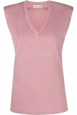 BLANCA Top smanicato con scollo a V