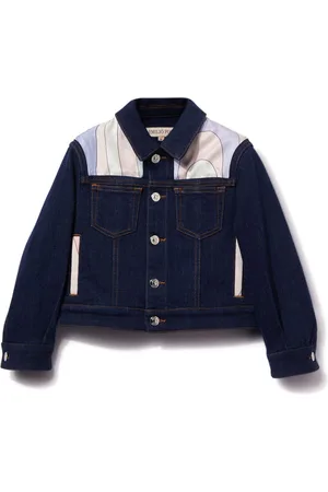 PUCCI Junior Giacca denim con stampa Marmo