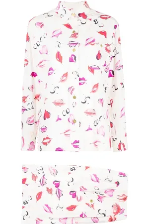CHANEL Set camicia e shorts con stampa grafica anni 