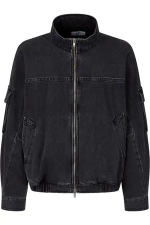 Studio Tomboy Bomber denim a collo alto