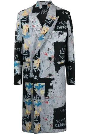 MISBHV Cappotto doppiopetto con stampa