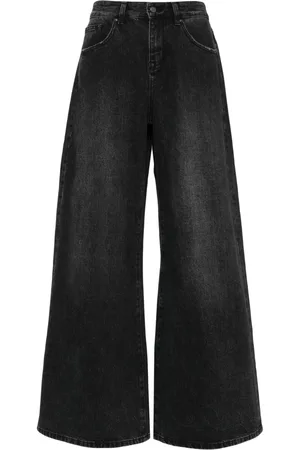 JNBY Jeans a gamba ampia con effetto vissuto
