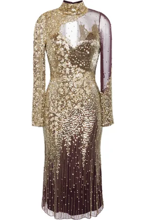 Jenny Packham Abito Starman midi con paillettes