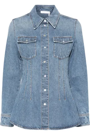 Chloé Camicia denim in stile corsetto