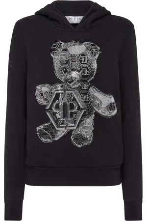 Philipp Plein Felpa Teddy Bear oversize con cappuccio