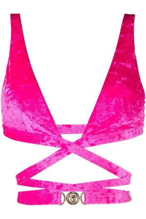 VERSACE Top bikini con applicazione Medusa