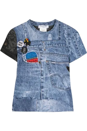 Dior T-shirt con stampa denim 2001