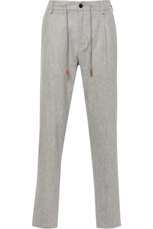 ELEVENTY Pantaloni con coulisse e dettagli plissettati