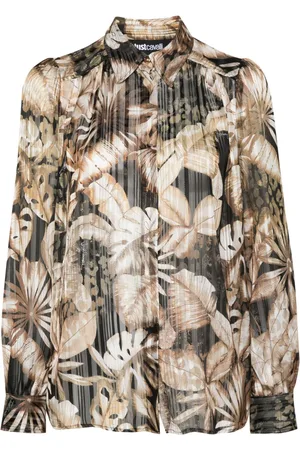 Roberto Cavalli Camicia a fiori semi trasparente