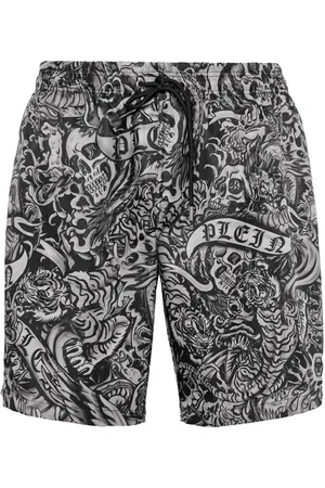 Philipp Plein Costume da bagno con stampa Tattoo