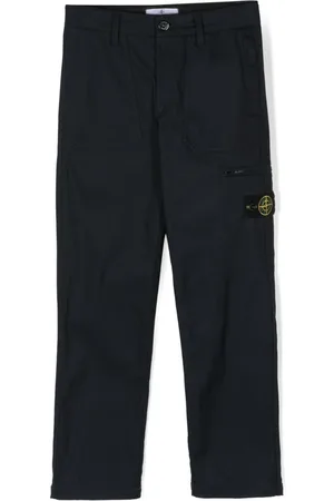 Stone Island Pantaloni dritti con applicazione Compass