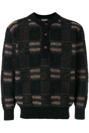 Issey Miyake Blurry stripes buttoned jumper