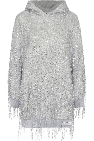 Elisabetta Franchi Abito corto con cappuccio e paillettes