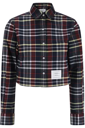 Thom Browne Camicia crop Hunting con motivo tartan