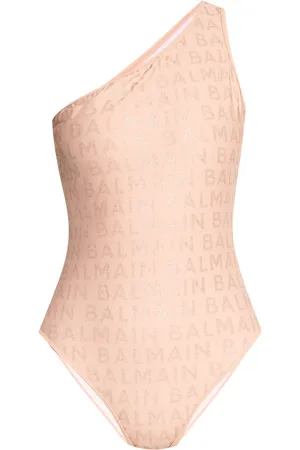 Balmain Costume intero monospalla con stampa